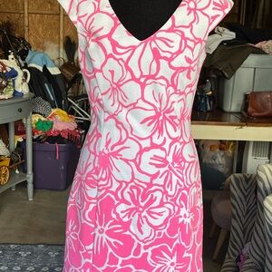 Lilly Pulitzer Pink and White Floral Dress